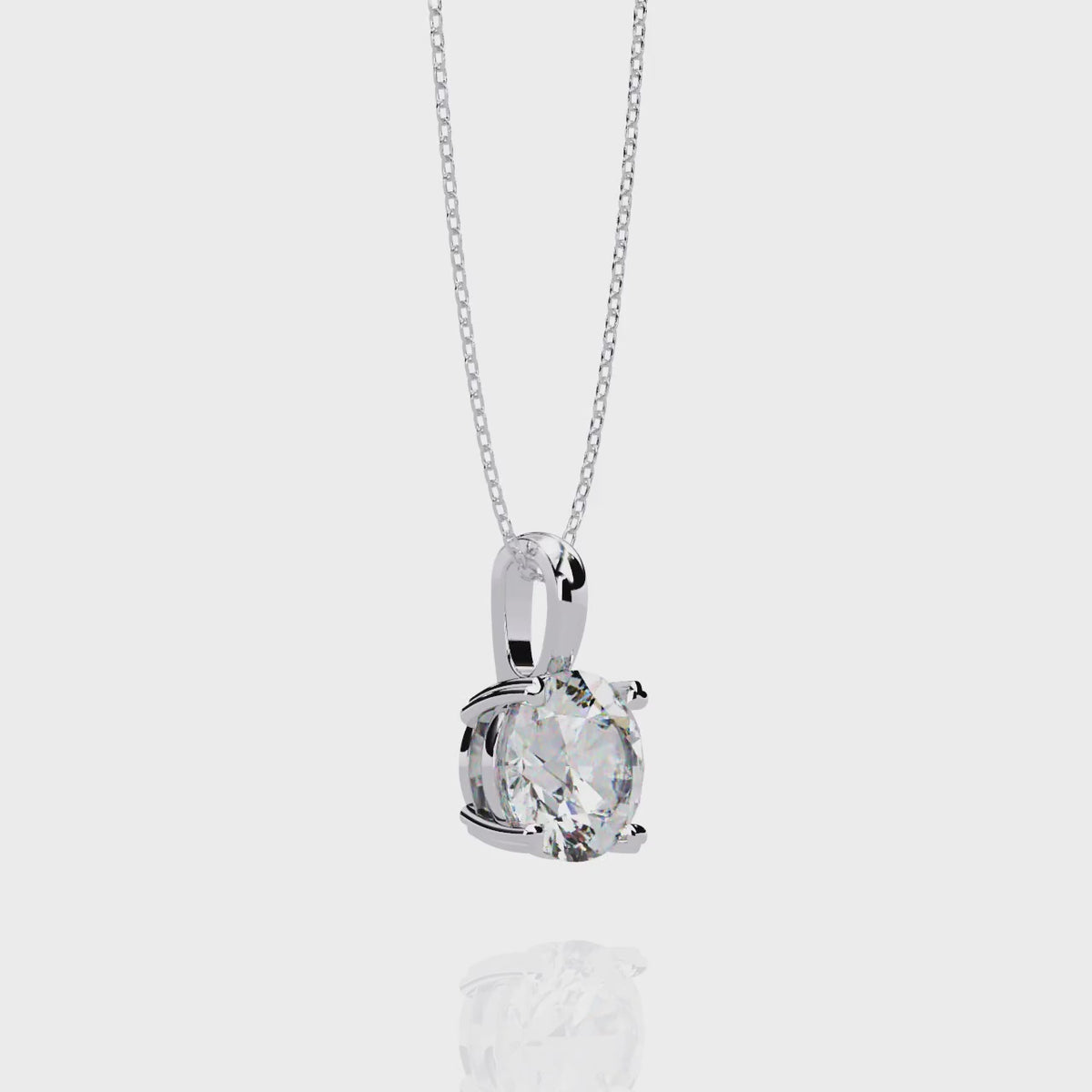 Round Solitaire Double Claw Prong Pendant