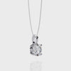 Round Solitaire Double Claw Prong Pendant
