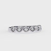 White Gold Round Diamond Marquise-Bezel Half Eternity Band Ring