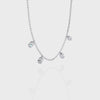 Four Bezel Set Oval Cut Natural Diamond Necklace