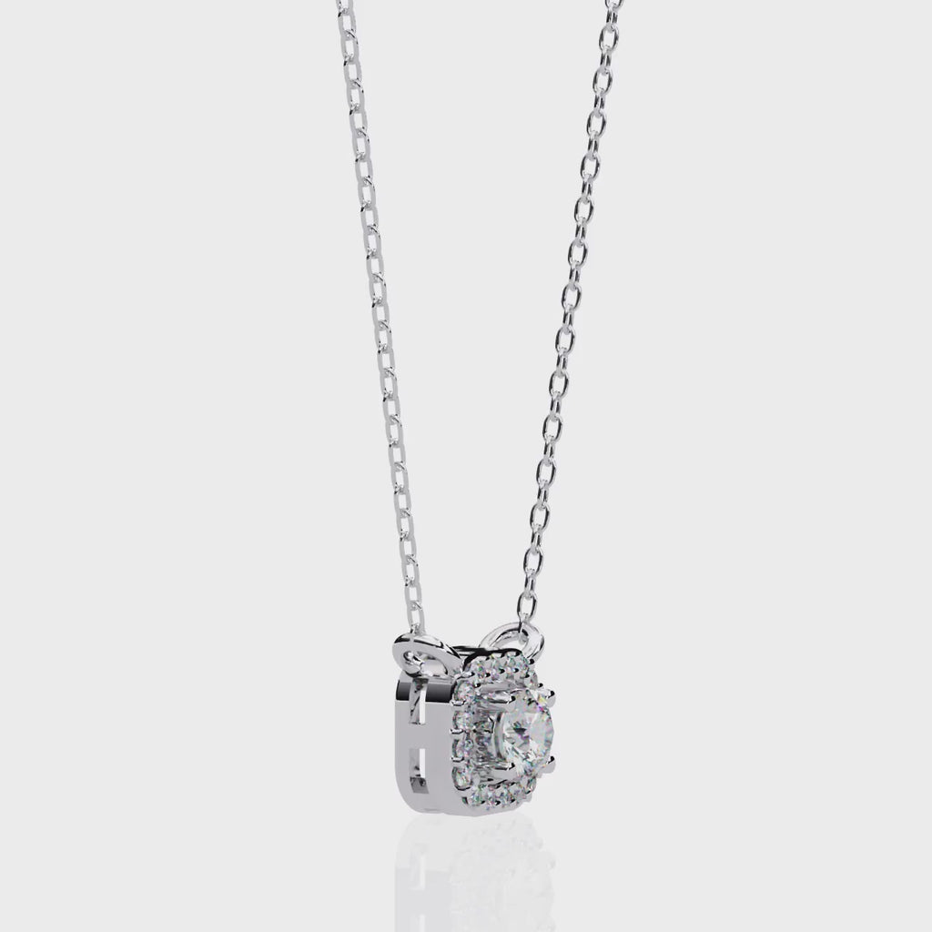 Natural Diamond Halo Luxe Pendant