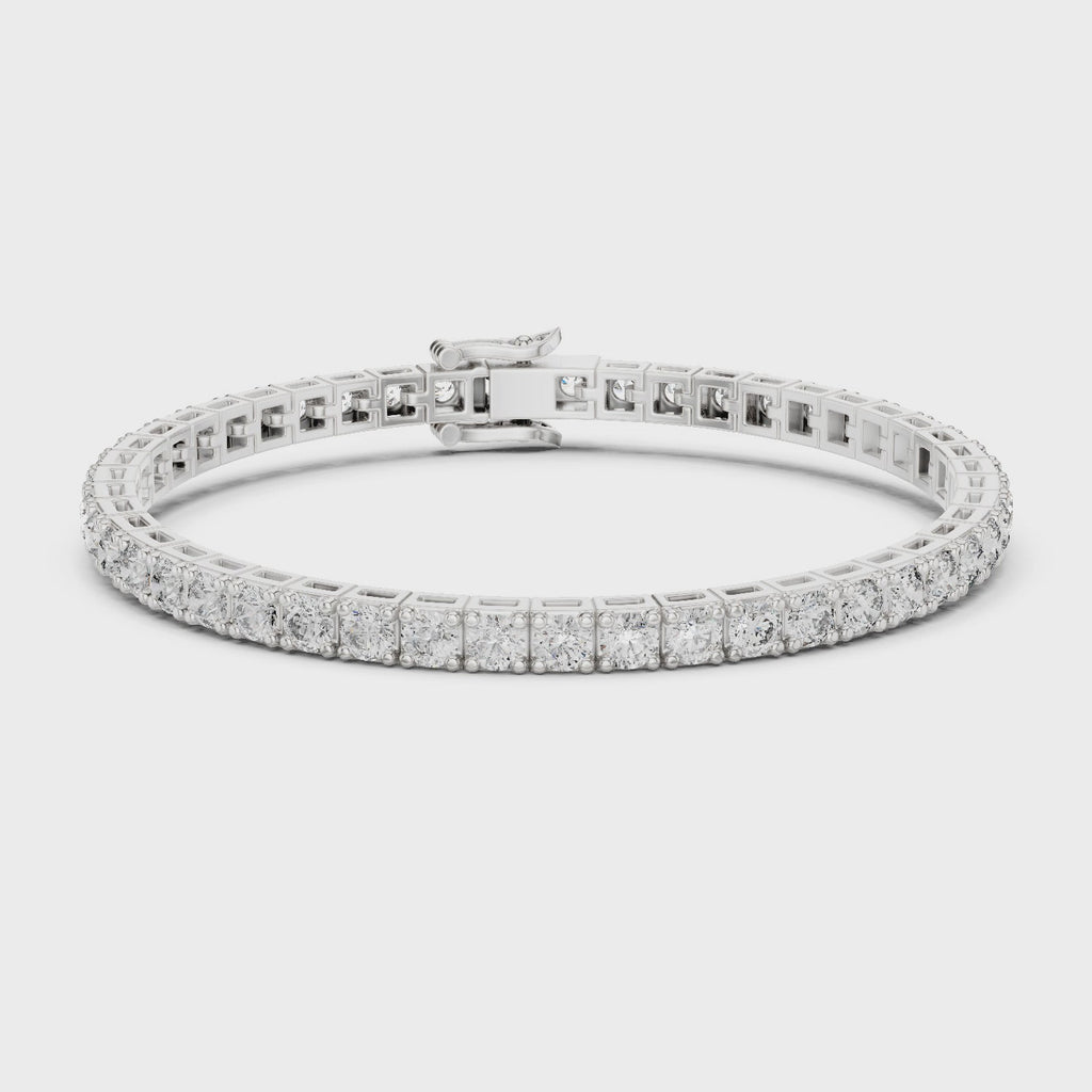 Classic Four-Prong Round Diamond Tennis Bracelet