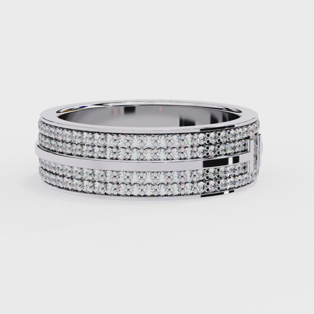 Micro Pave Wedding Band Ring