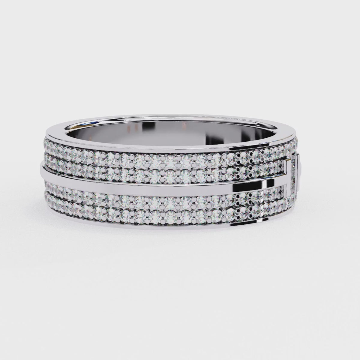 Micro Pave Wedding Band Ring
