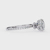 White Gold Round Diamond Solitaire Pavé Engagement Ring