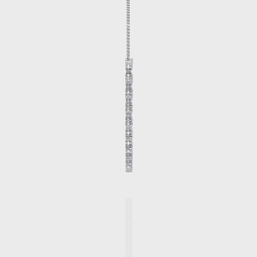 Classic Round Lab Grown Diamond curved necklace