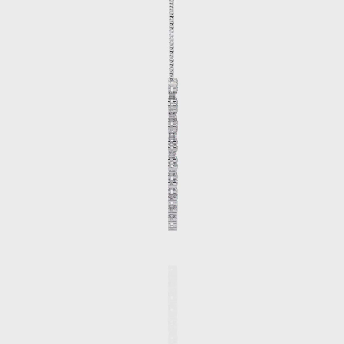 Classic Round Lab Grown Diamond curved necklace