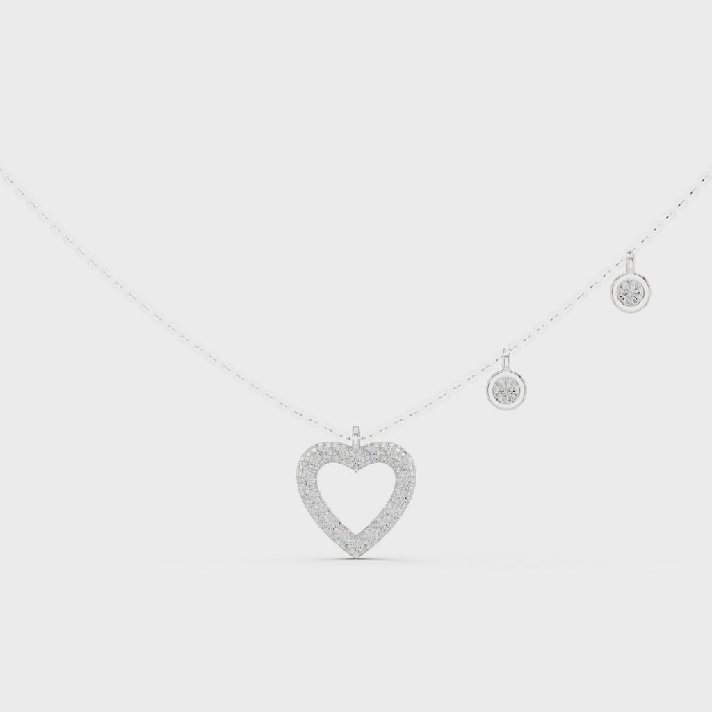 Rosalie Heart Silver Necklace