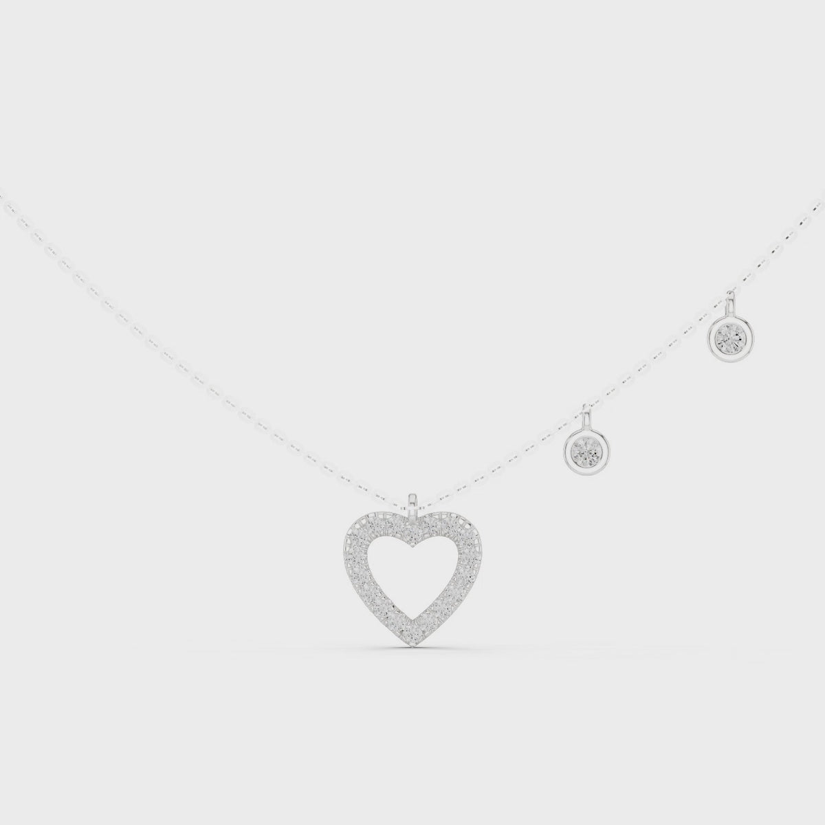 Rosalie Heart Silver Necklace