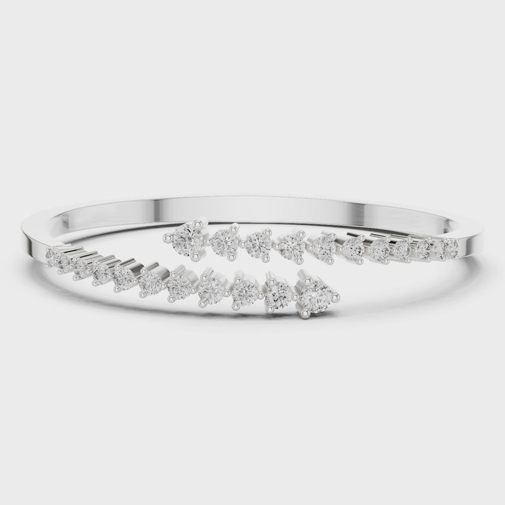 Graduated Round Diamond Bypass Bracelet