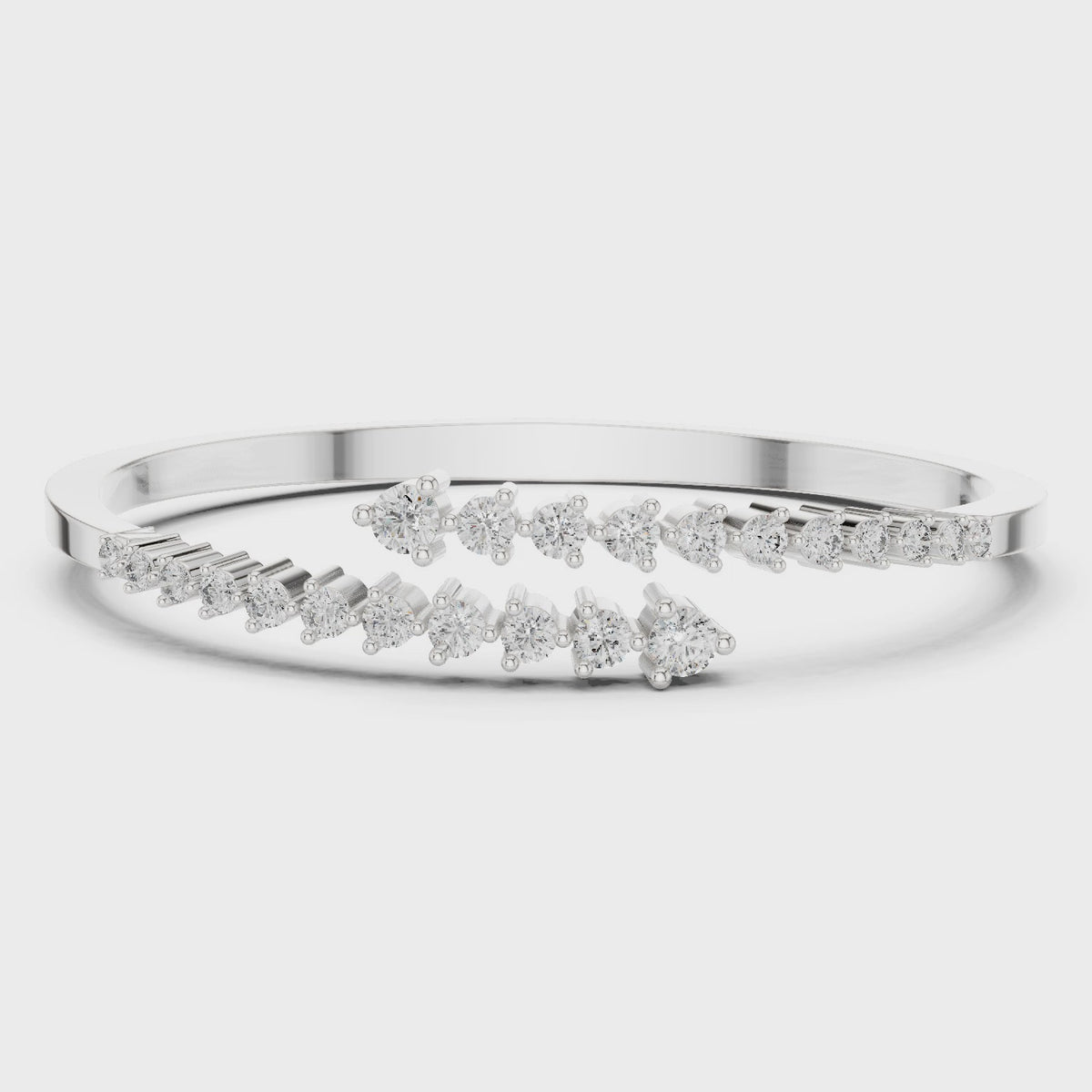 Graduated Round Diamond Bypass Bracelet