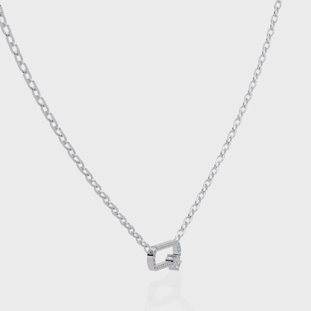 Natural Diamond Geometric Link Pendant