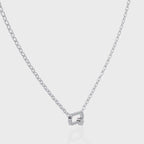 Natural Diamond Geometric Link Pendant