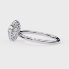 White Gold Round Diamond Halo Solitaire Engagement Ring