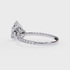White Gold Pear Diamond Solitaire Pavé Engagement Ring