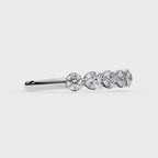 White Gold Round Diamond Shared Prong Half Eternity Band Ring