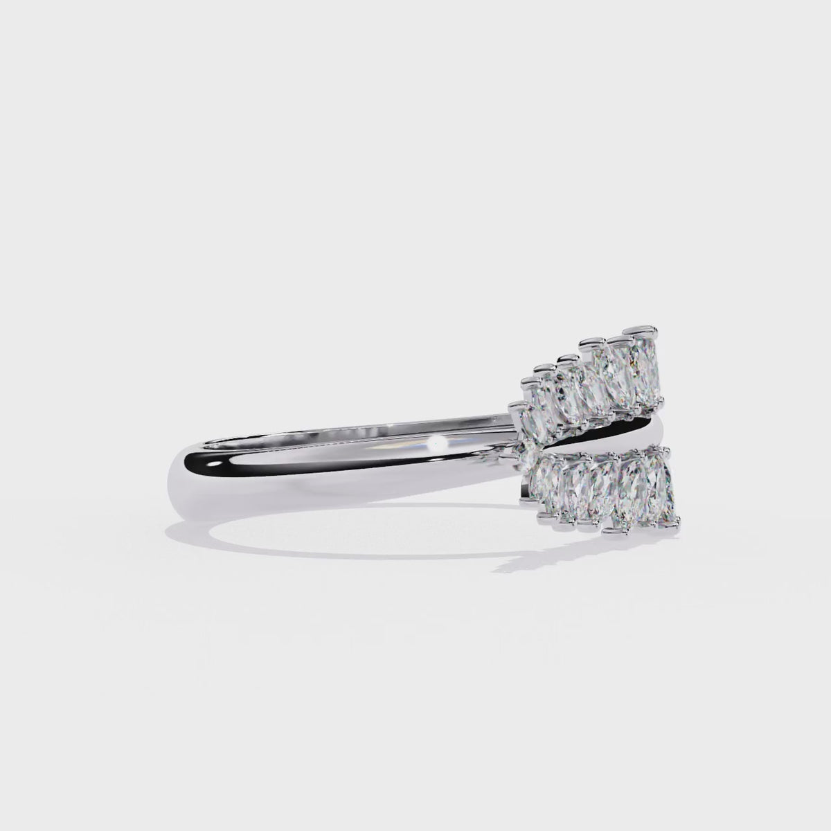 Gold Marquise Diamond Leaf Vine Wrap Ring