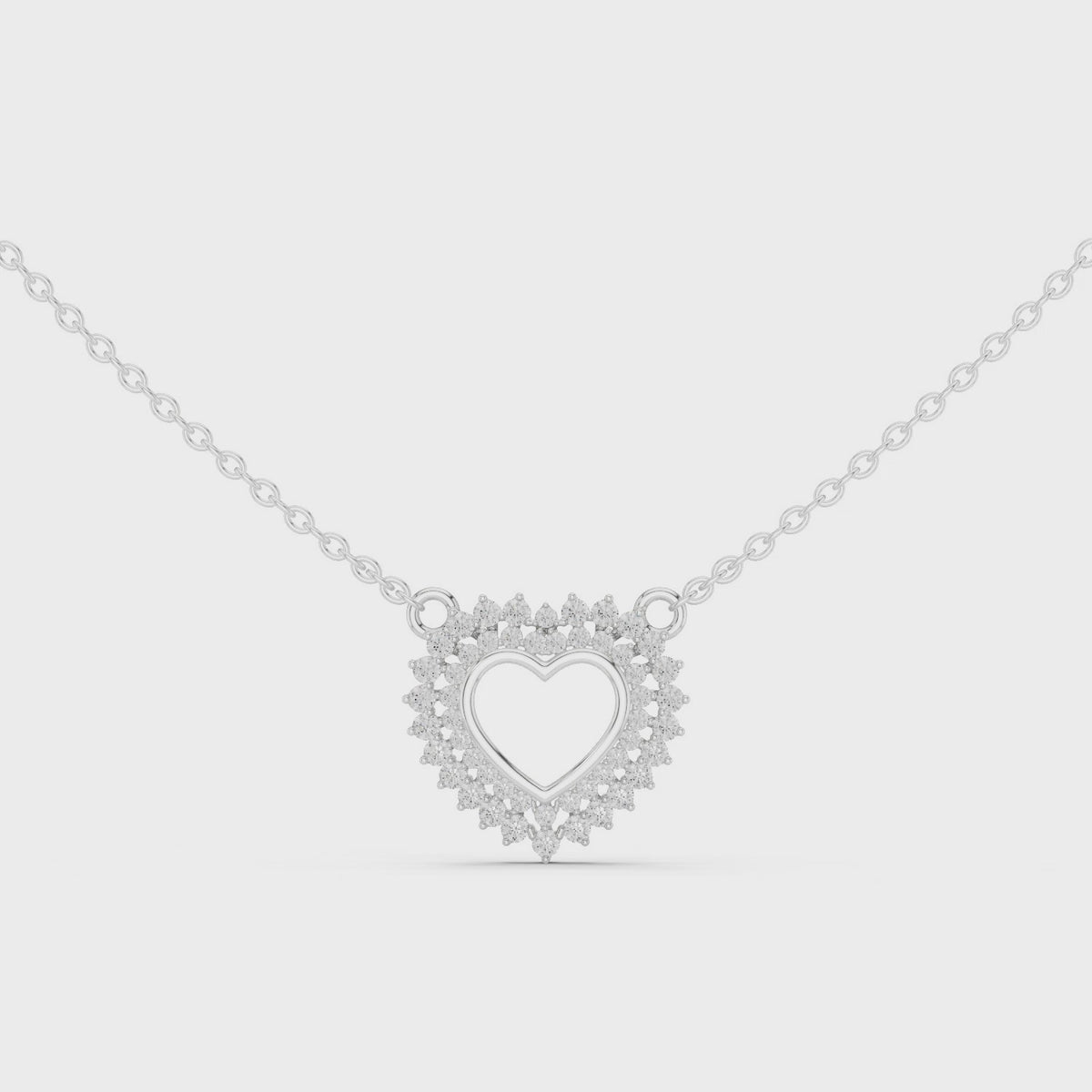 Seraphina Heart Silver Necklace