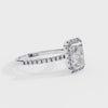 White Gold Radiant-Cut Diamond Halo Pavé Engagement Ring