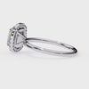 White Gold Cushion-Cut Diamond Halo Solitaire Engagement Ring