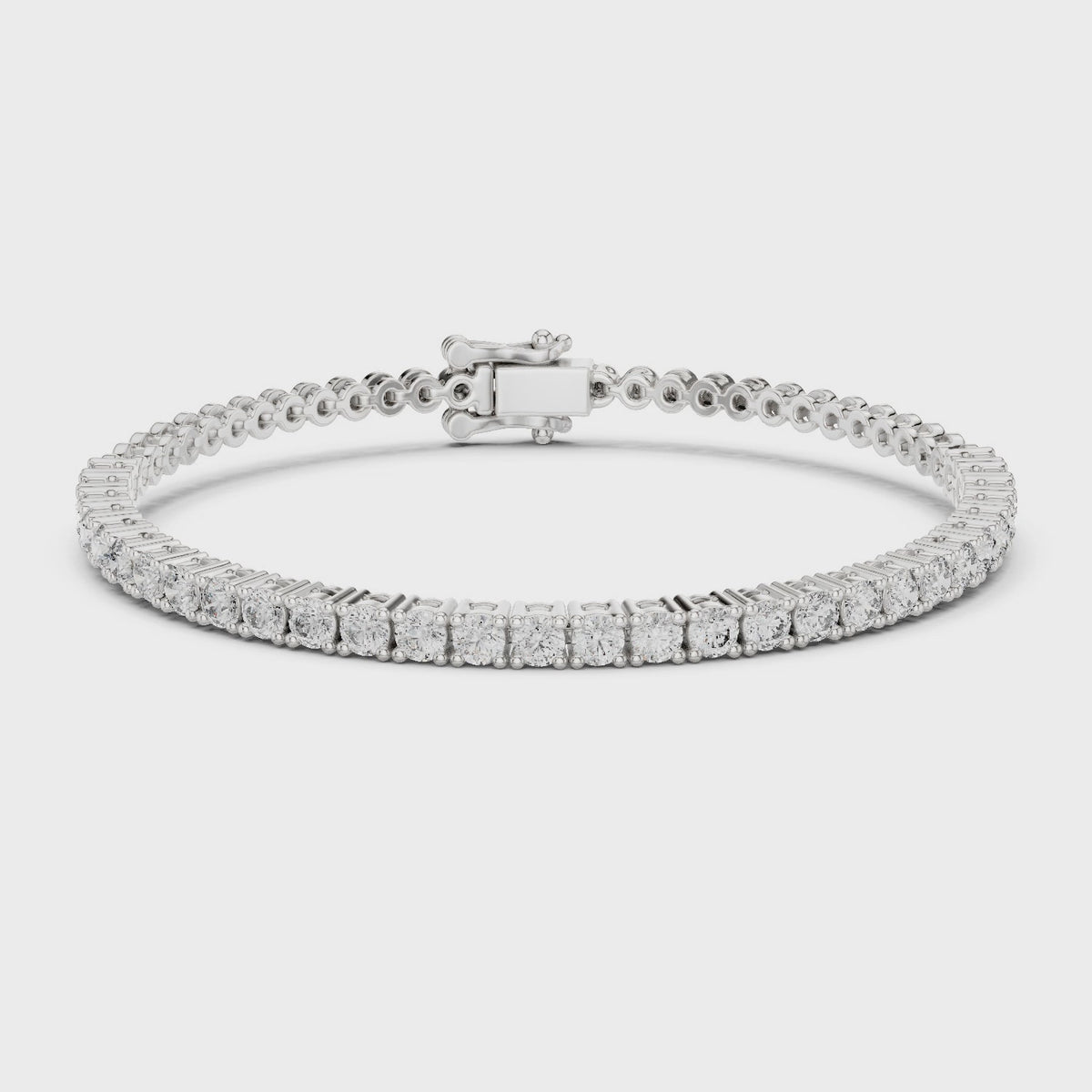 Dainty Center-Set Round Diamond Chain Bracelet