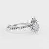 White Gold Pear Diamond Solitaire Pavé Engagement Ring