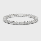 Three-Prong Round Diamond Tennis Bracelet