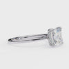 White Gold Princess Cut Diamond Solitaire Ring with Hidden Halo