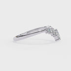 White Gold Marquise Crown Tiara Diamond Band Ring