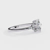 White Gold Kite-Set Princess Cut Diamond Ring with Scattered Cluster Accents