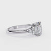 White Gold Oval Cut Diamond Cluster Ring with Marquise and Round Side Stones