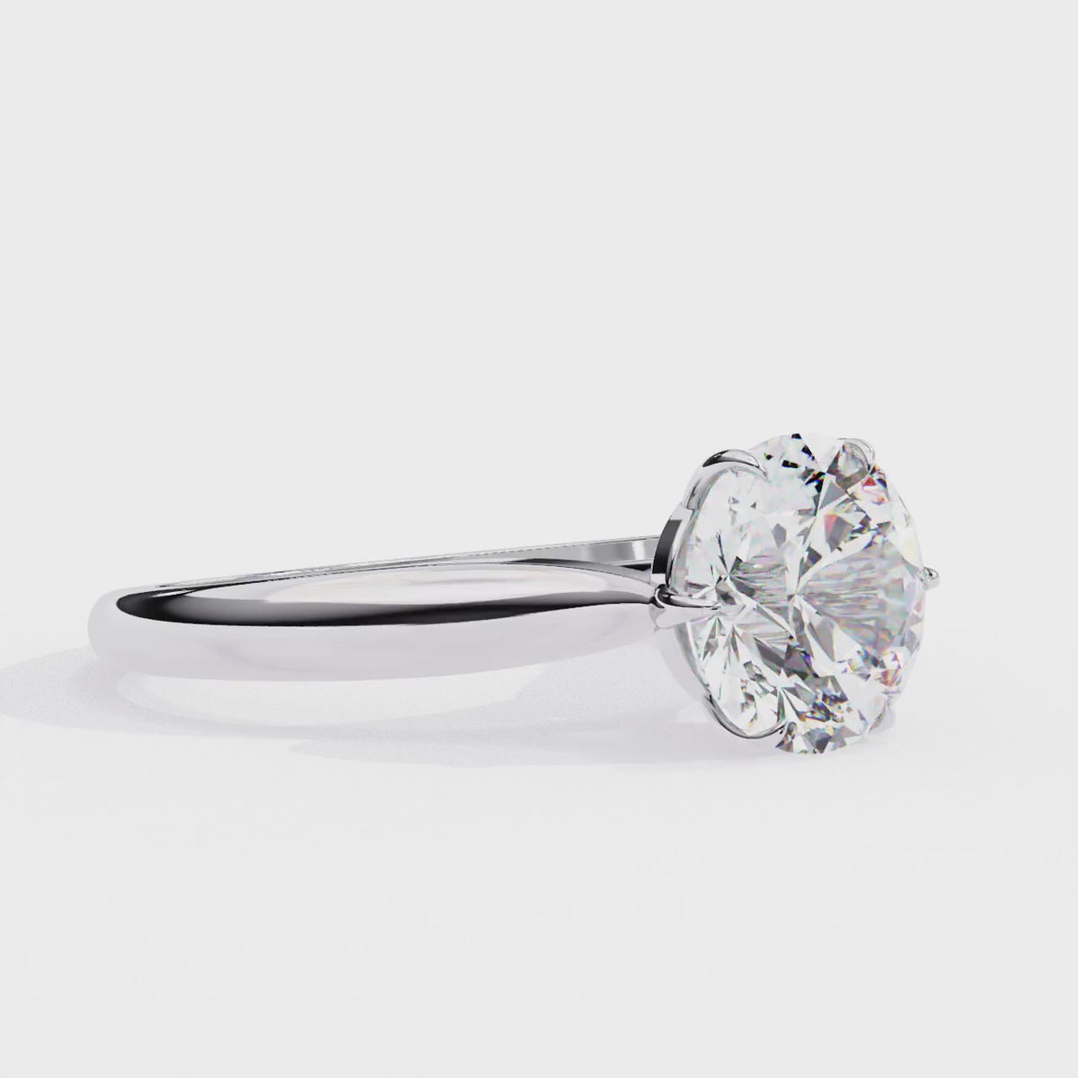 White Gold Round Diamond Solitaire Engagement Ring
