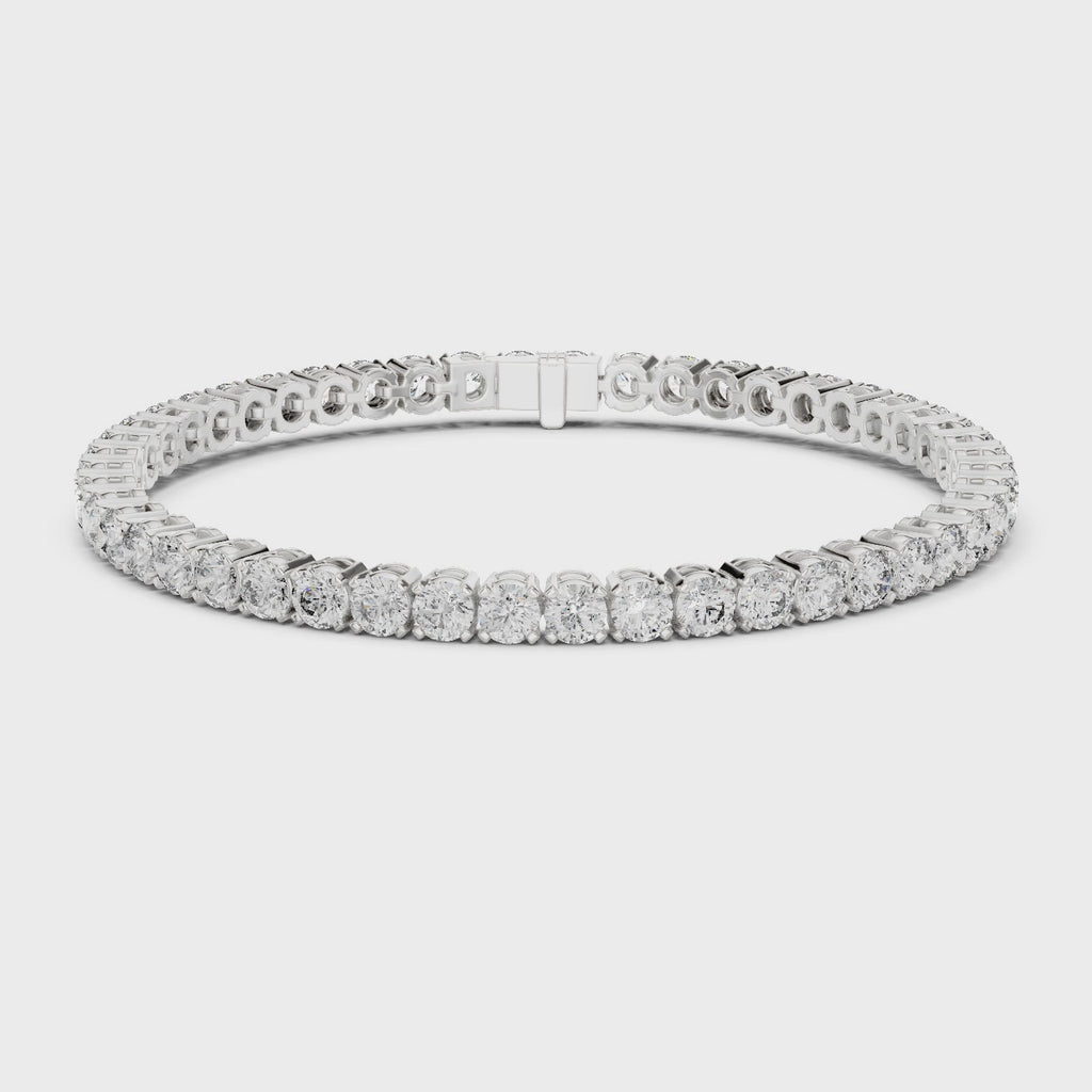 Round Diamond Four-Prong Tennis Bracelet