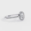 White Gold Round Diamond Halo Pavé Engagement Ring