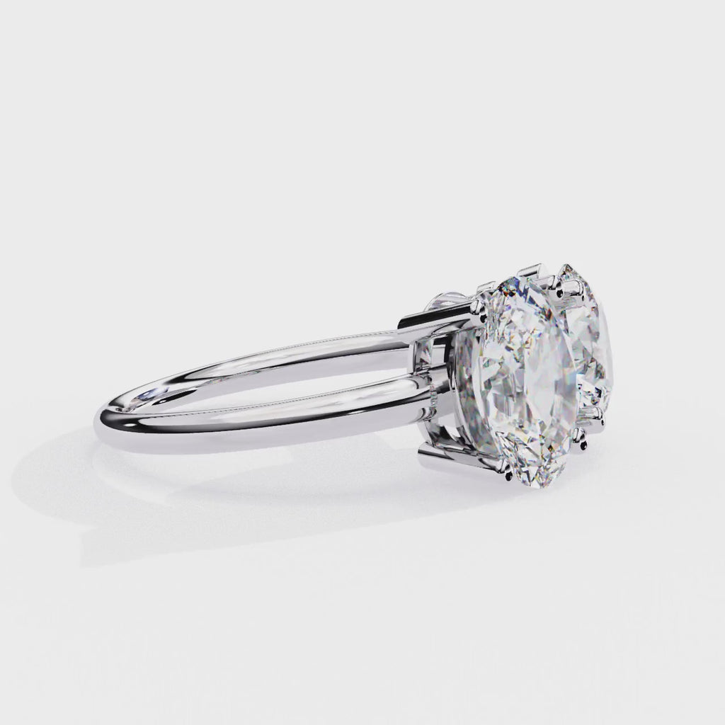 White Gold Toi et Moi Oval and Round Cut Two Stone Diamond Ring