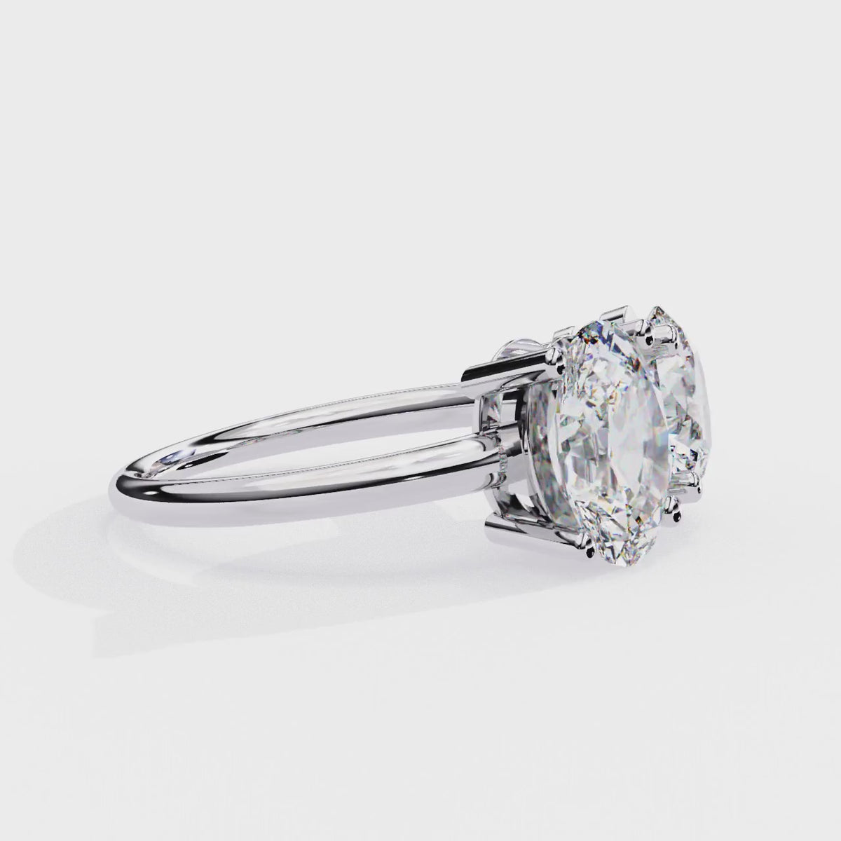 White Gold Toi et Moi Oval and Round Cut Two Stone Diamond Ring