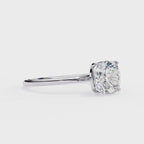 White Gold Cushion-Cut Diamond Solitaire Engagement Ring